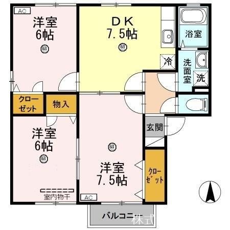 プリエール宮前　B棟 間取り