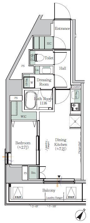 ONE ROOF RESIDENCE KIBA WEST 間取り