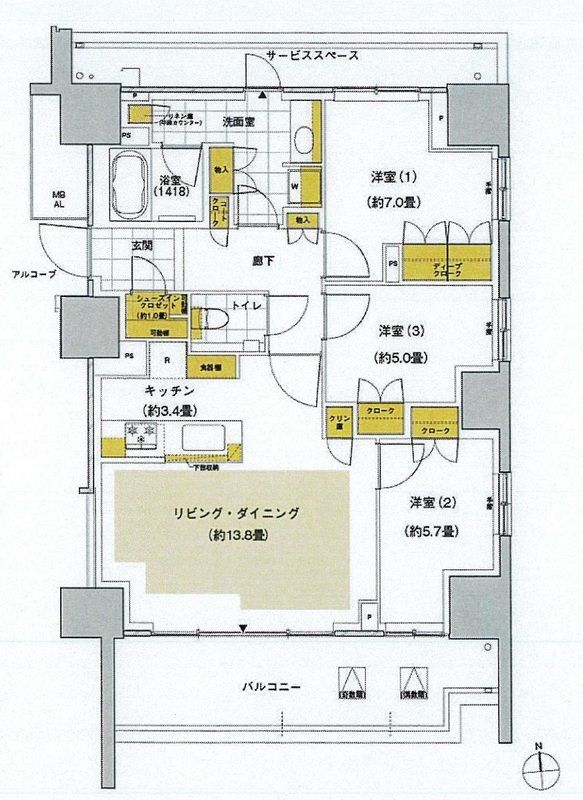 晴海フラッグ　サンヴィレッジ　E棟 間取り