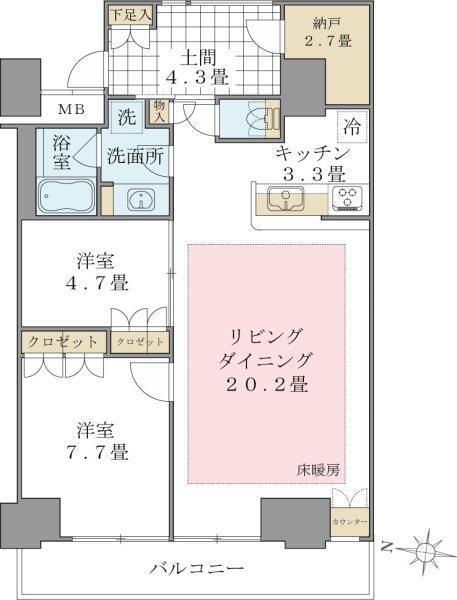 Ｂｒｉｌｌｉａ　ｉｓｔ　東雲キャナルコート 間取り