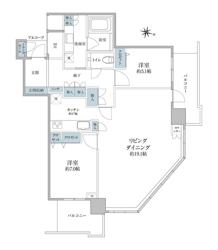 ライオンズタワー月島 間取り