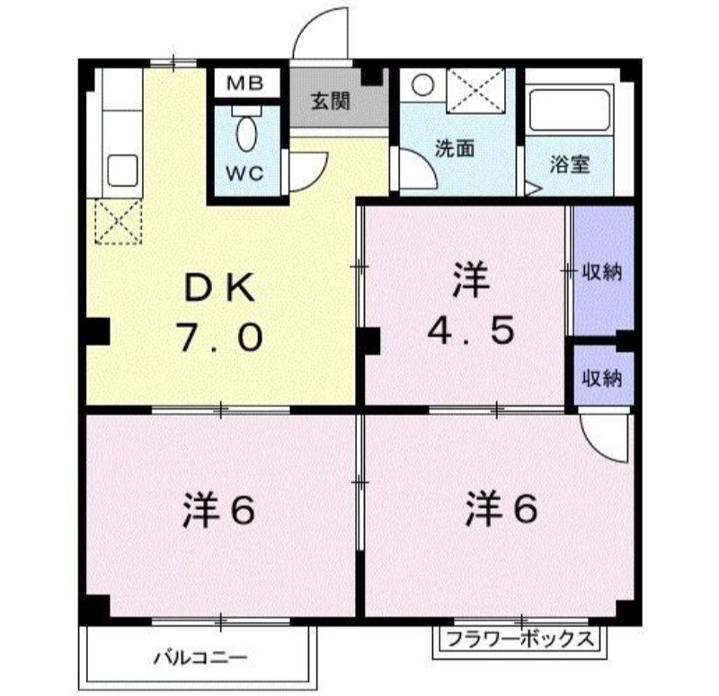 サンクレール・ヒラタＢ 間取り