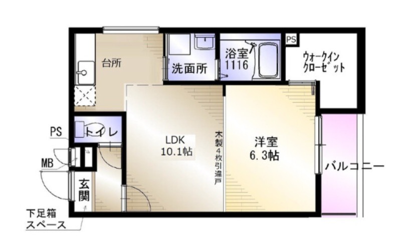 アンシャンテ S 北野田 間取り