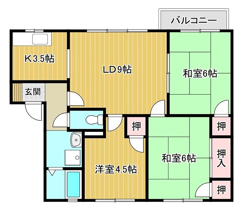 北浦第二ハイツ 間取り