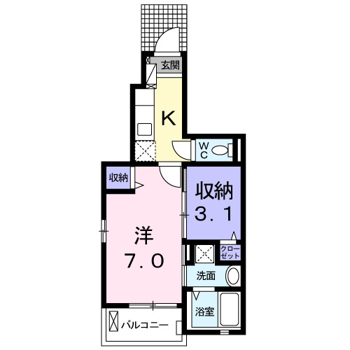 プチフローラ北野田Ⅰ 間取り
