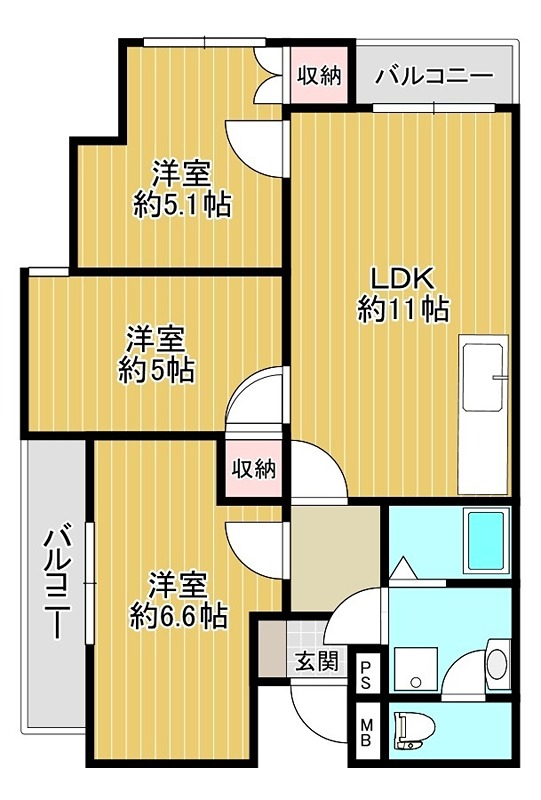 ガーデンハイム狭山Ａ棟 間取り