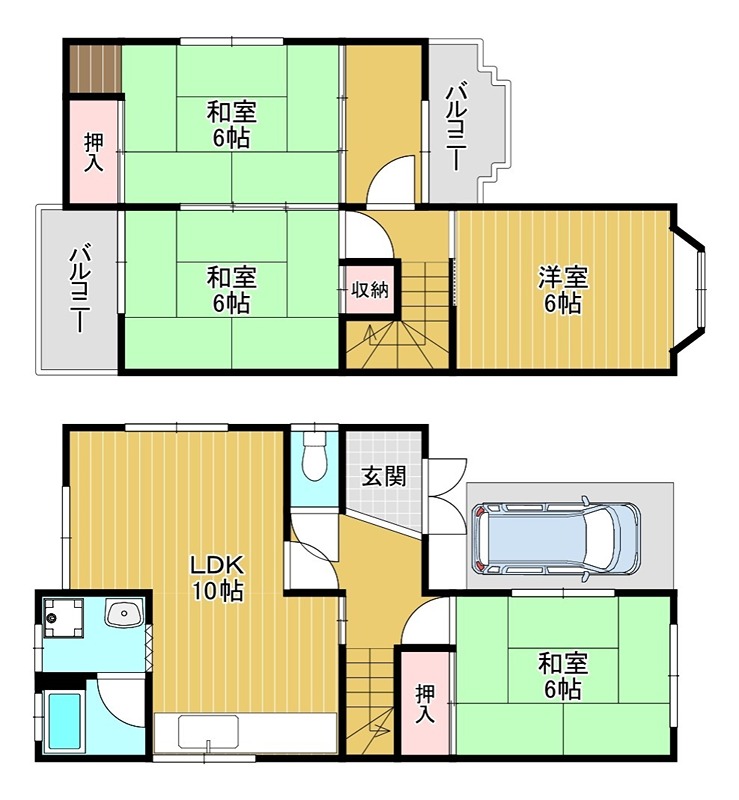堺市美原区黒山貸家 間取り