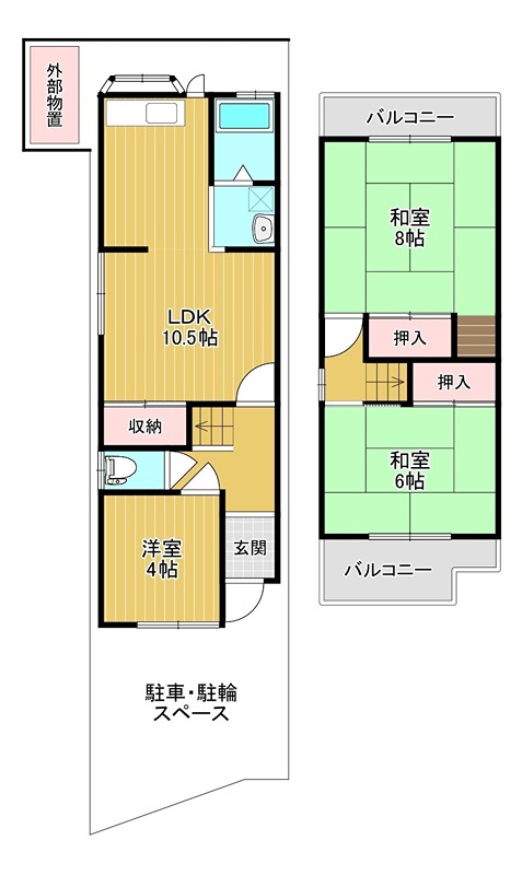 貸家 堺市東区野尻町 間取り