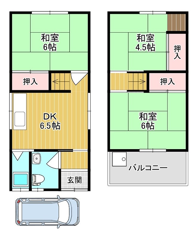貸家 堺市東区高松 間取り