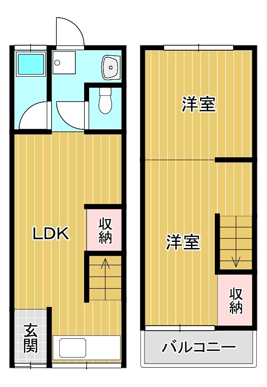南余部連棟貸家 間取り
