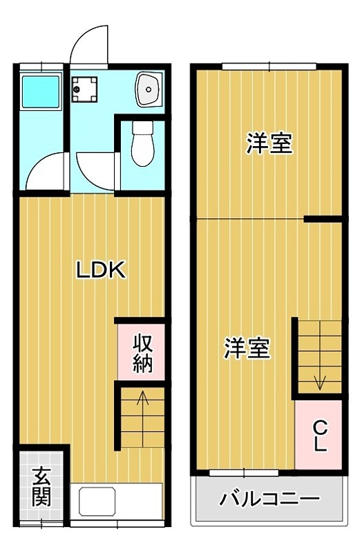 南余部連棟貸家 間取り