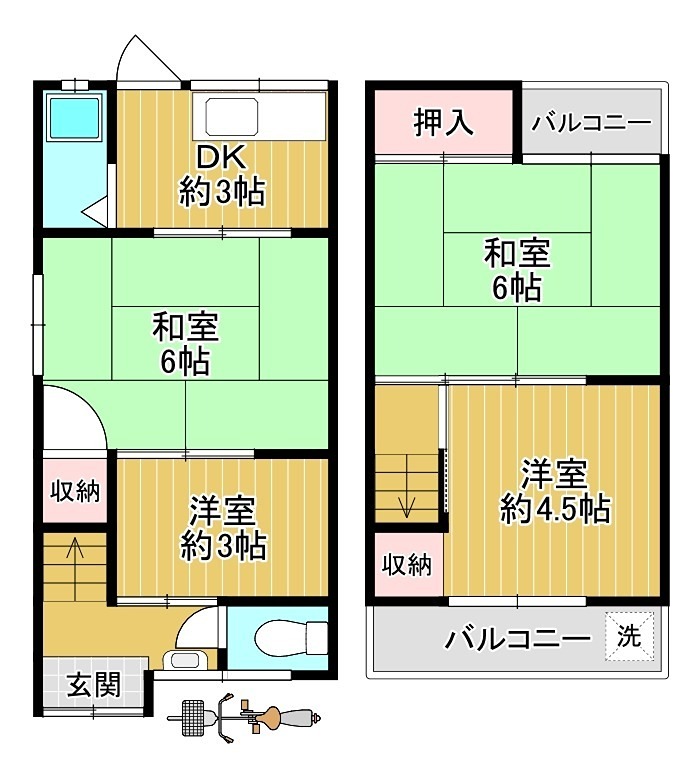 美原区北余部貸家 間取り