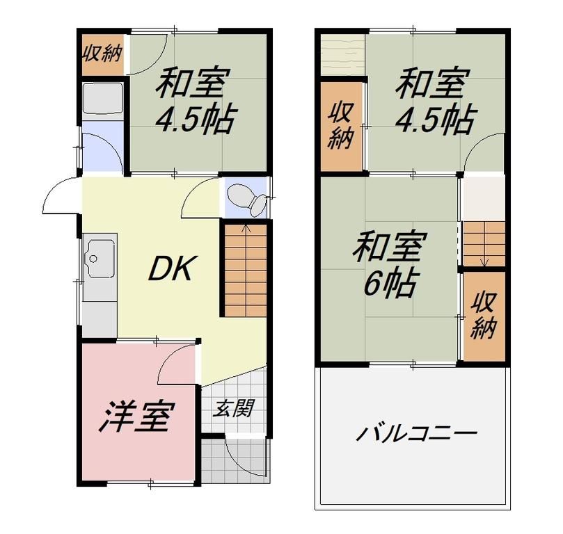 貸家 堺市東区野尻町 間取り