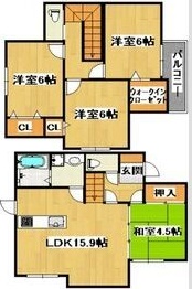 河内長野　東野様一戸建 間取り