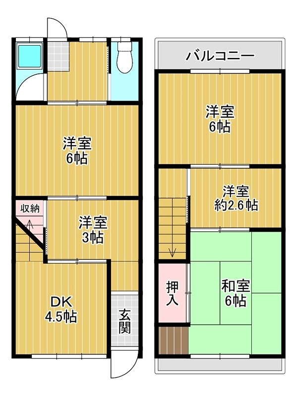 丈六テラスハウス 間取り