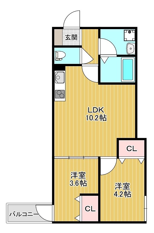 Ｄ　ｐｏｒｔａ　ｓｕｎｌｉｔ 間取り