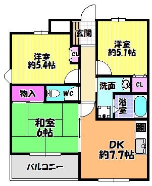 グリュンエルデ美原 間取り