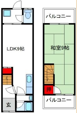 大阪府八尾市堤町１丁目 間取り