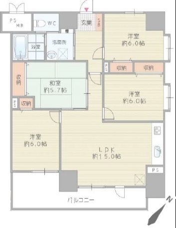 大阪府八尾市久宝園１丁目 間取り