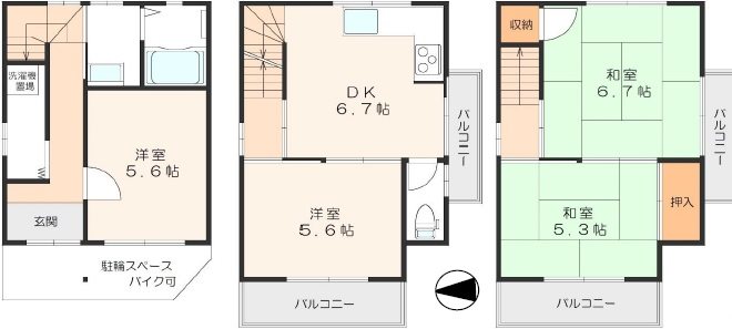大阪府大阪市平野区瓜破７丁目 間取り