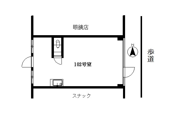 第2森田マンション 1階店舗102号室 間取り