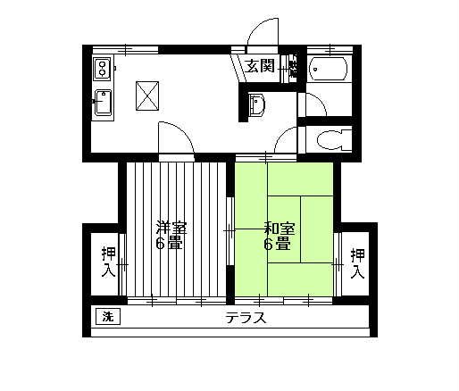 ヤマサコーポ B102号室 間取り