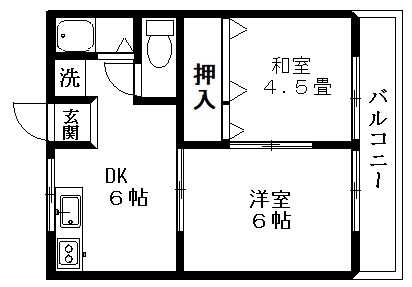 久米川栄町グリーンハイツ 203号室 間取り