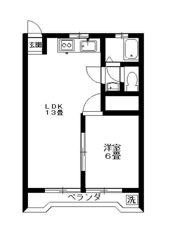 サンライズ中央 201号室 間取り