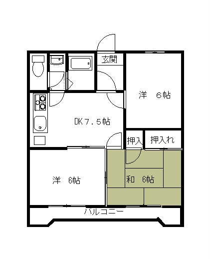 サンシャイン21 302号室 間取り