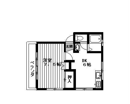 メゾンサンク 201号室 間取り