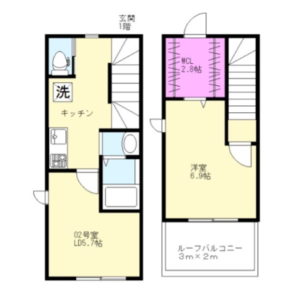 39　VILLA　Nukui 間取り