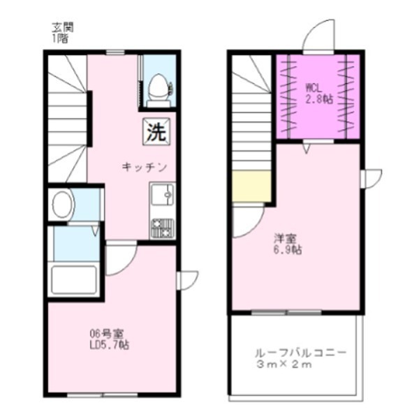 39　VILLA　Nukui 間取り