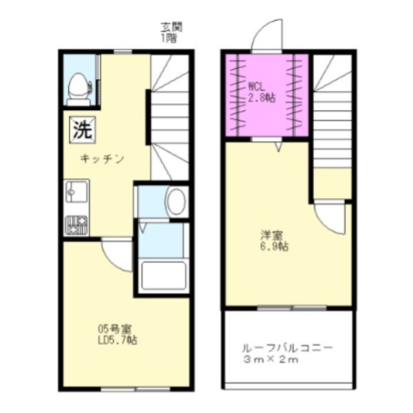39　VILLA　Nukui 間取り