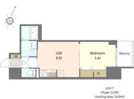S-RESIDENCE阿波座bouncy 間取り