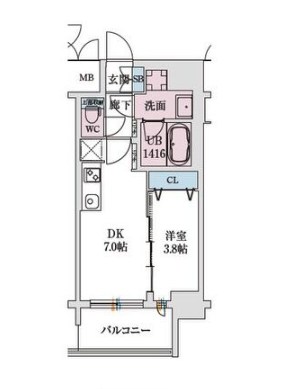 スプランディッド弁天町DUE 間取り