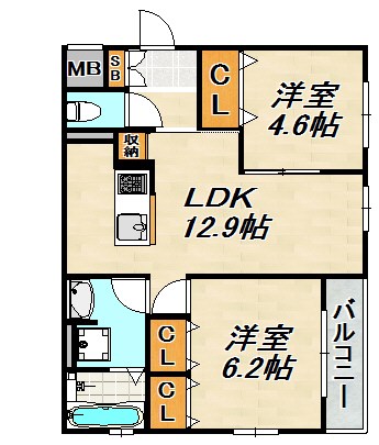 ブル・マリーノ衣掛 間取り図