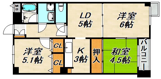 コスモアベニュー新長田 間取り図