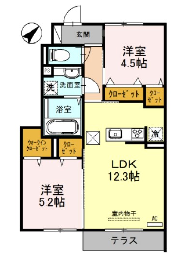キャム月見山Ⅰ 間取り図