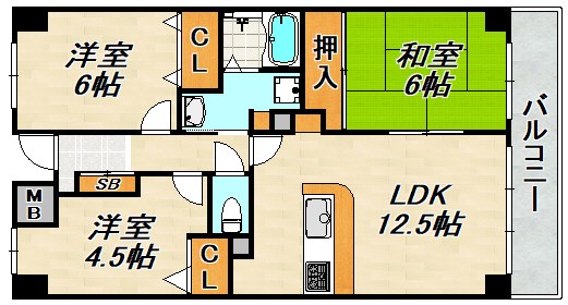 グリーンハイツ妙法寺Ａ棟 間取り図