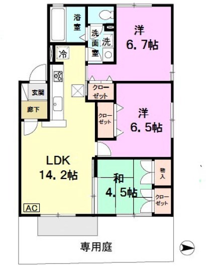 ガーデンコート車 間取り図