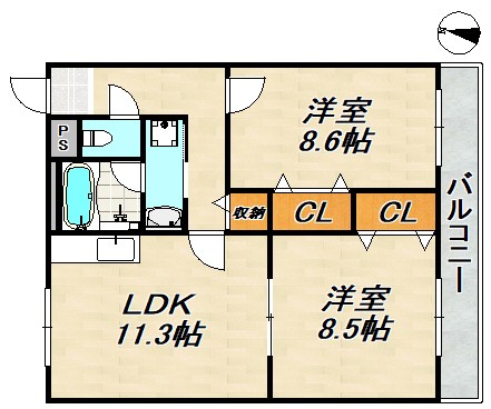 ハイツ西町 間取り図