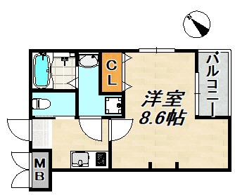 エヌエムサンカンテキャトフE棟 間取り図