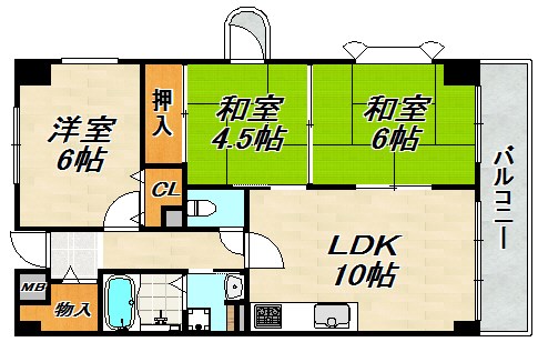 グリーンハイツ妙法寺Ａ棟 間取り図