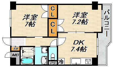 シャトー・ド・マリン須磨 間取り図