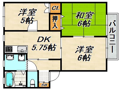 須磨天神ハイツ 間取り図