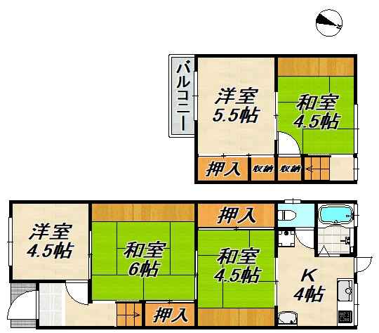戸政町3丁目貸家 間取り図