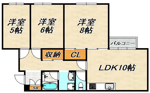 グリーンハイツ妙法寺B棟 間取り図