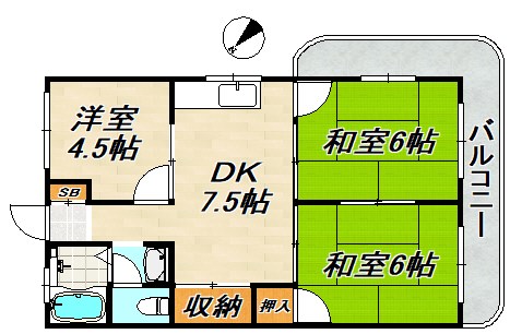 第2常盤台ハイツ 間取り図