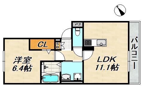 クローバー富士1号館 間取り図