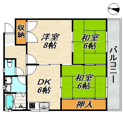 観音山ハイツ西棟 間取り図